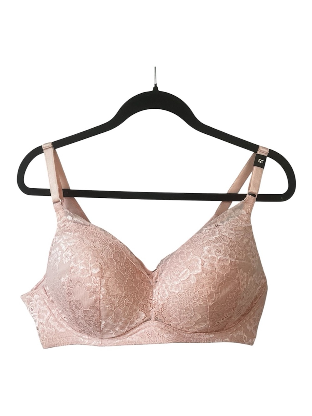 NWT Torrid Curve Lace Full-Coverage Bra in Blush Pink Sz 42C